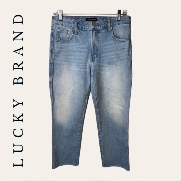 0683. LUCKY BRAND “MID‎ RISE CROP AUTHENTIC STRAIGHT” DENIM JEANS - Picture 1 of 10